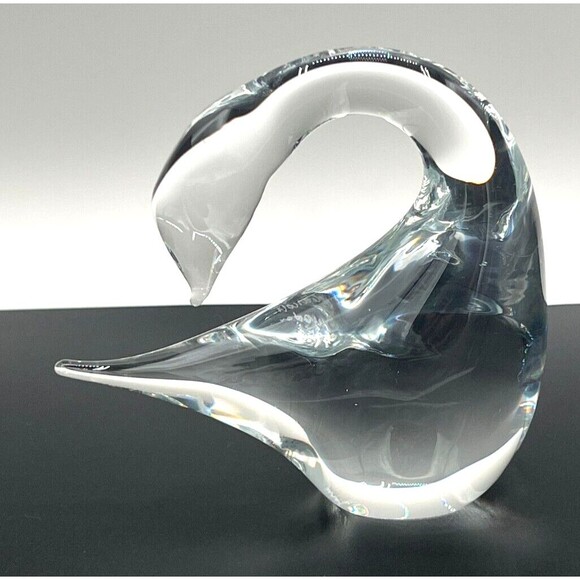Marcolin Swedish Crystal Swan Art Glass Signed Hand Blown Murano Styled Glass - Picture 2 of 16